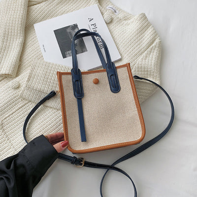 Kleine vegane Leinentasche mit Schultergurt - Nina