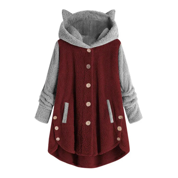 Viola | Verspielte Katzenohren Design Damen Fleece Pullover