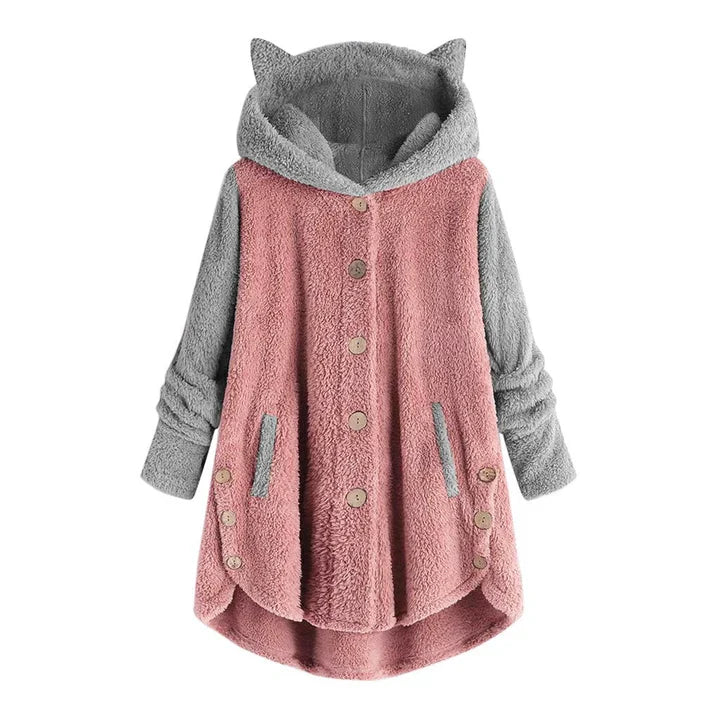 Viola | Verspielte Katzenohren Design Damen Fleece Pullover