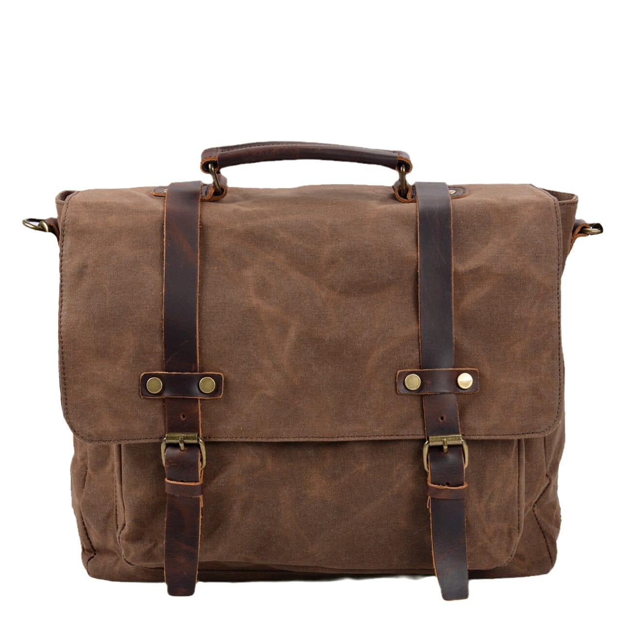 Bruges Messenger Bag – Robuste Canvas & Crazy Horse Leder Schultertasche mit Laptopfach