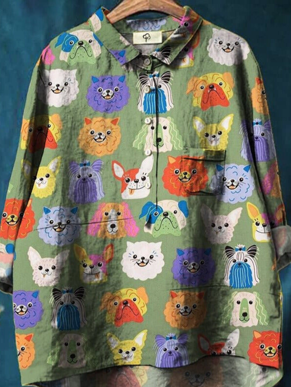 Puck™ – Kreatives T-Shirt mit Hunde-Kunstprint