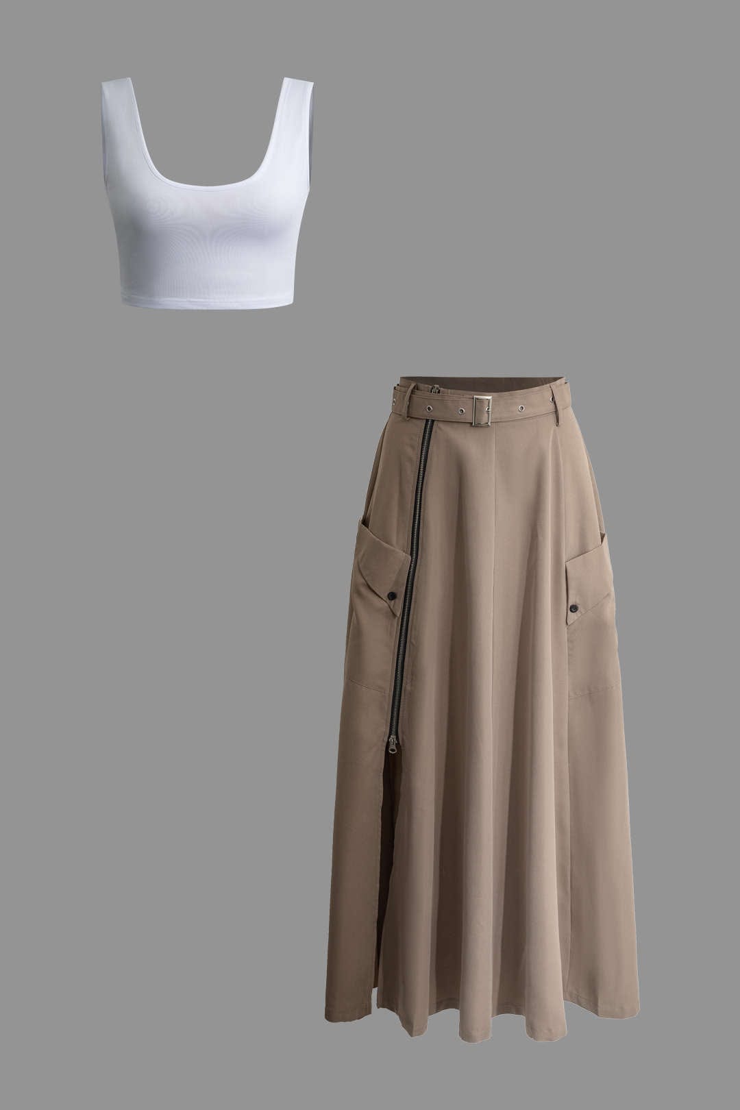 Asteria | Stilvolles Zweiteiler-Set mit Crop-Top & Maxirock