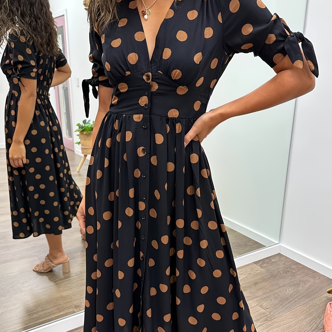 Martha | Retro-Polka-Dot Midi-Kleid