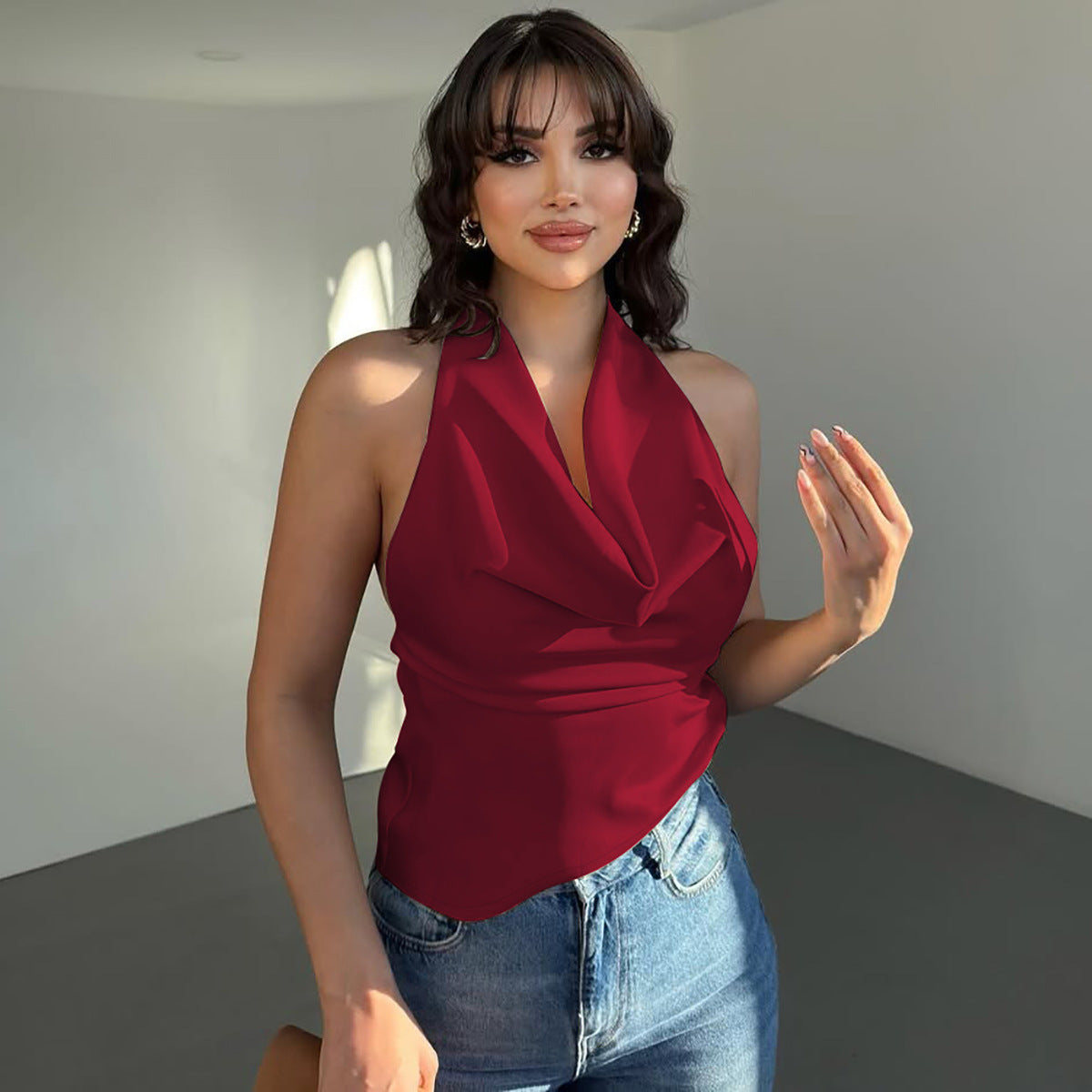 Ophelie | Neckholder-Top mit drapiertem Ausschnitt