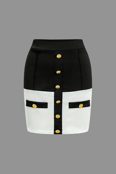 Karina | Elegantes Zweiteiler-Set mit Button-Detail & Minirock