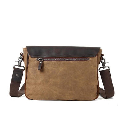 Bregenz™ - Handgefertigte Vintage Crossbody Tasche aus Wachsgeschichtetem Baumwoll-Canvas & Leder