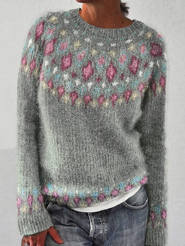 Rafaela | Geometrischer Kontrast Pullover für Frauen