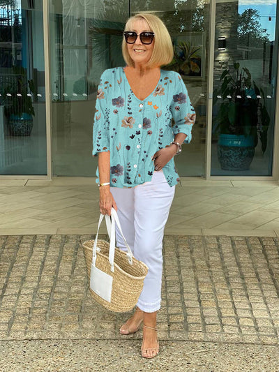 Braden | Langärmeliges Top mit Blumenmuster