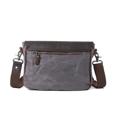 Bregenz™ - Handgefertigte Vintage Crossbody Tasche aus Wachsgeschichtetem Baumwoll-Canvas & Leder