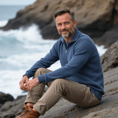 Daniel | Weicher Zip Up Strickpullover für Männer