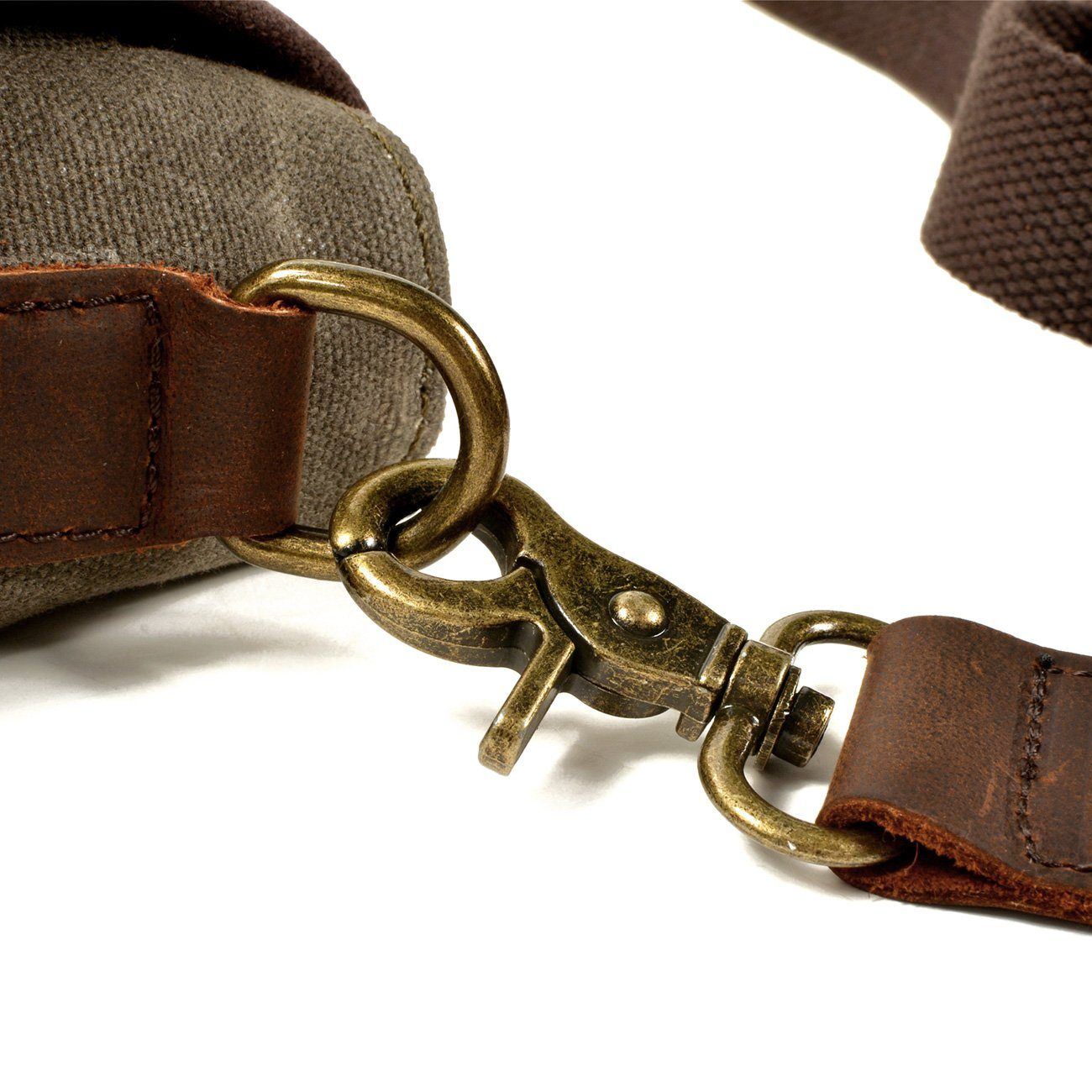 Matera™ – Vintage Canvas Umhängetasche aus Gewachster Baumwolle und Leder, Unisex, 4,5L