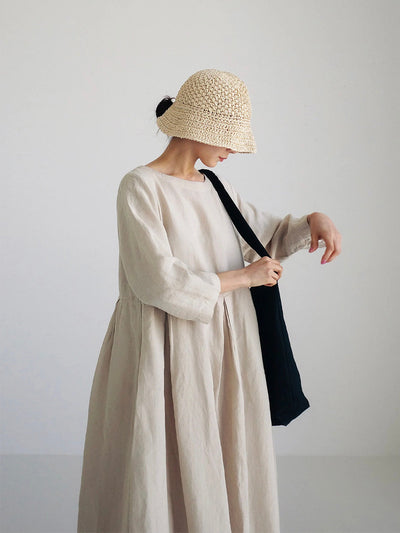 Gemütliches Leinenkleid mit praktischen Seitentaschen –Lena