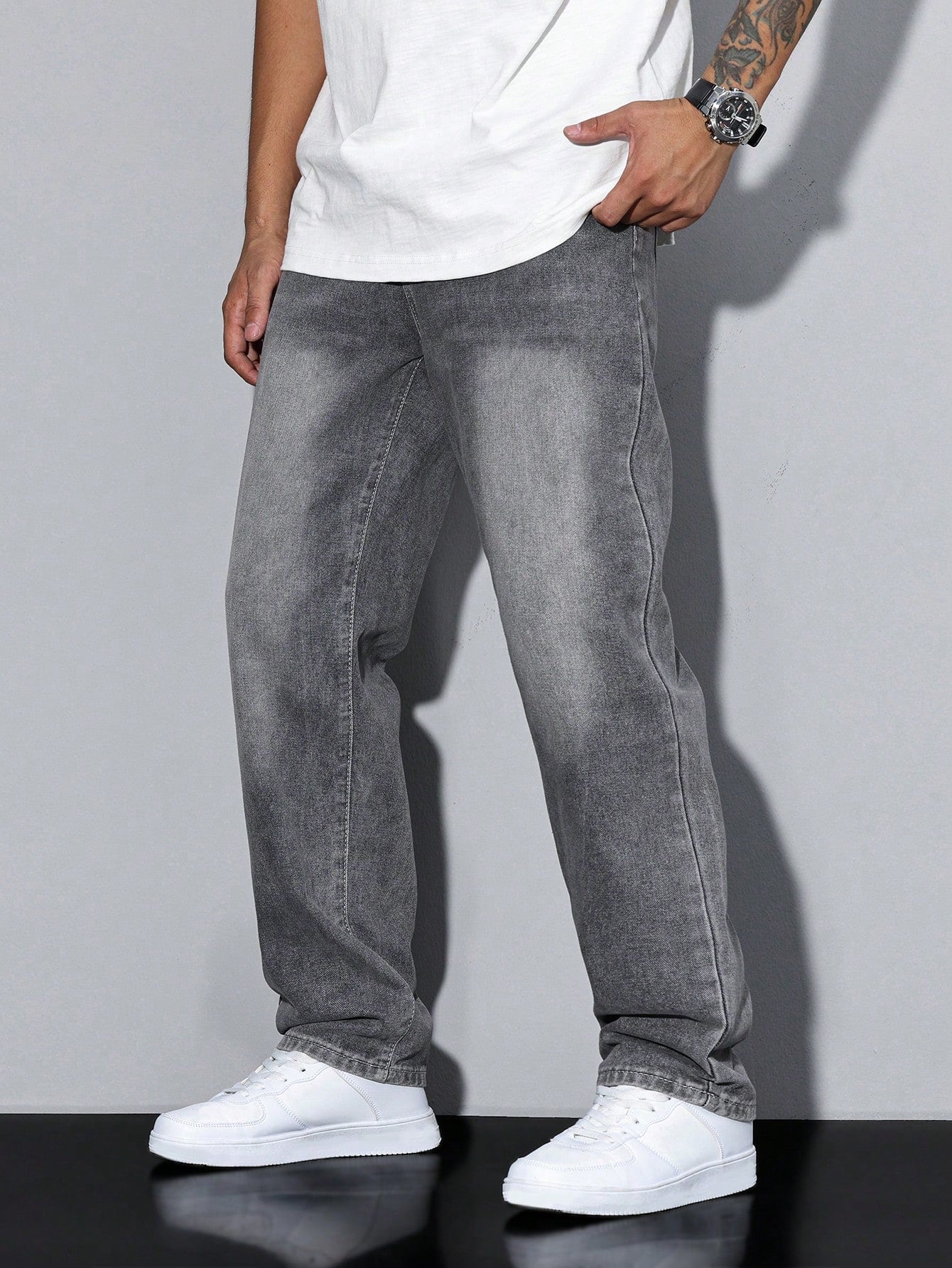 Herren Lässige Relaxed Fit Jeans