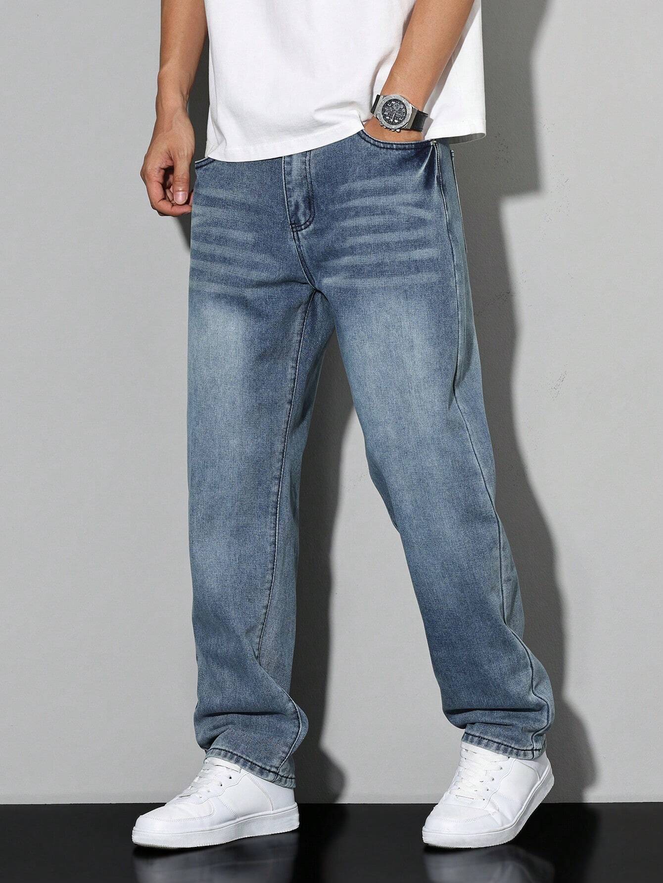 Herren Lässige Relaxed Fit Jeans