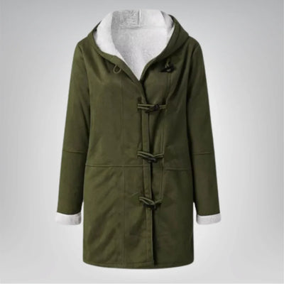 Damen Fleecejacke mit Kapuze und Taschen