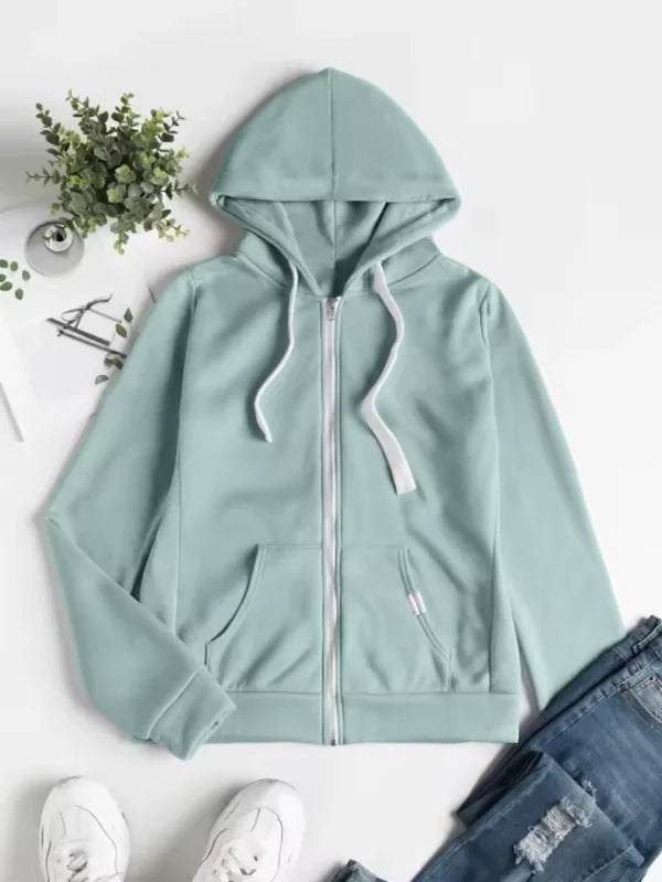 Damen Zip-Hoodie mit Kordelzug