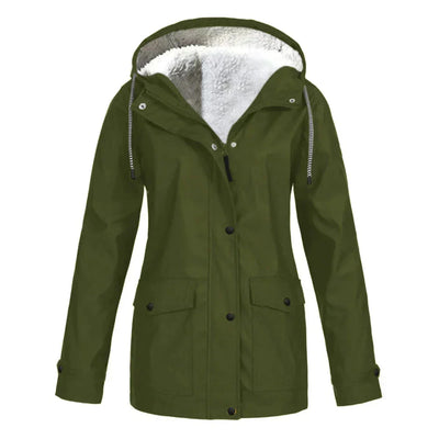 Damen Regenjacke mit Futter und Kapuze
