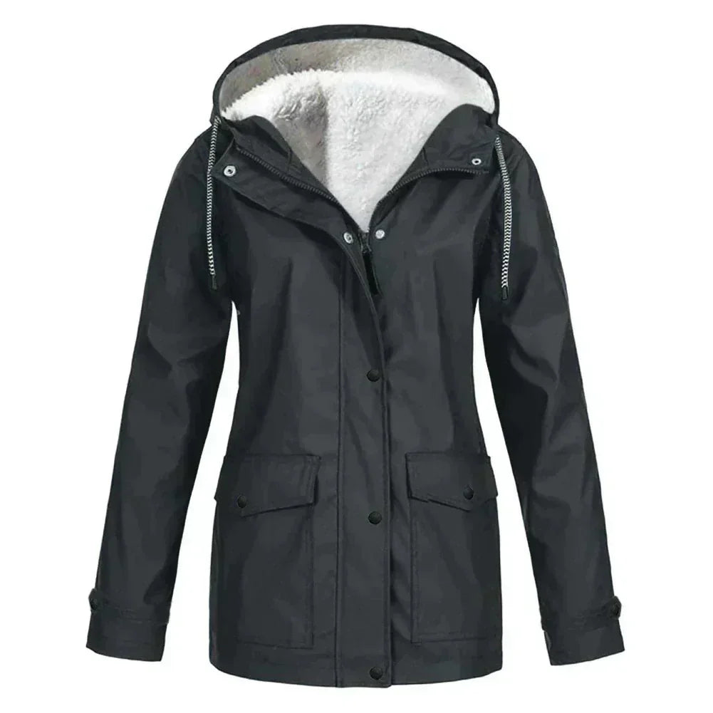 Damen Regenjacke mit Futter und Kapuze