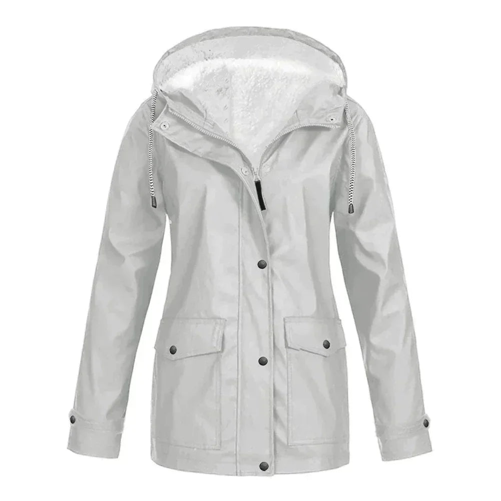 Damen Regenjacke mit Futter und Kapuze