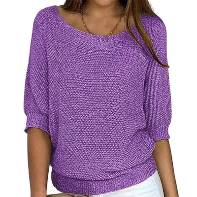 Damen Strickpullover mit halblangen Ärmeln