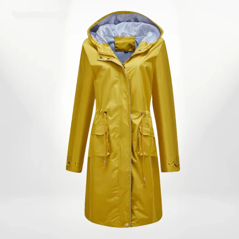 Damen Regenjacke mit Kapuze und wasserdichtem Stoff