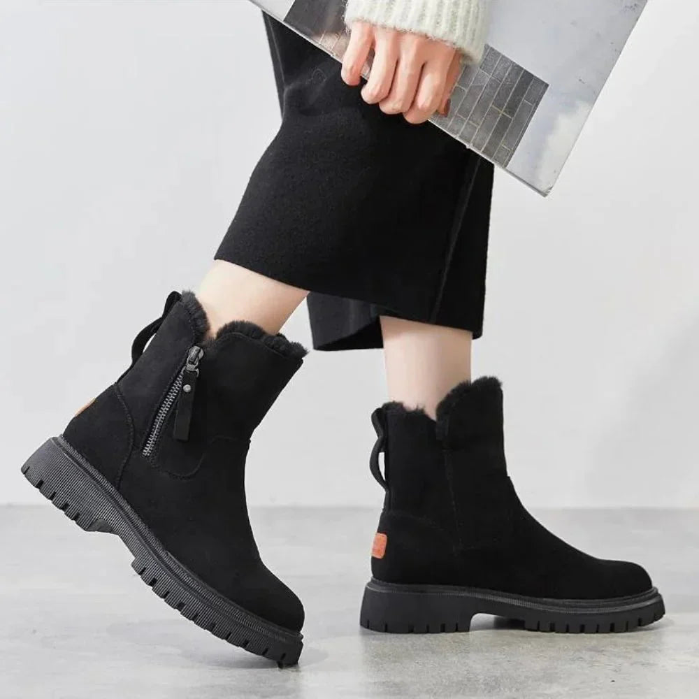 Damen Winterboots mit Futter und robuster Sohle