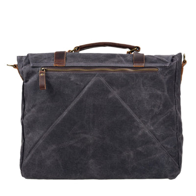Bruges Messenger Bag – Robuste Canvas & Crazy Horse Leder Schultertasche mit Laptopfach