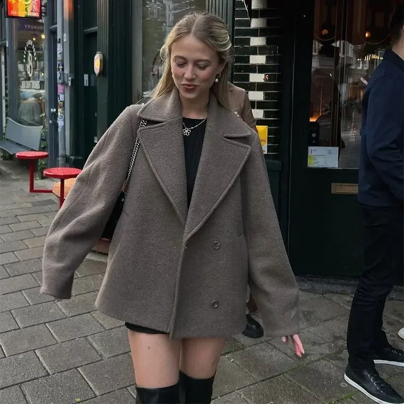 Wanda | Elegantes Revers Oberbekleidung Damenmantel