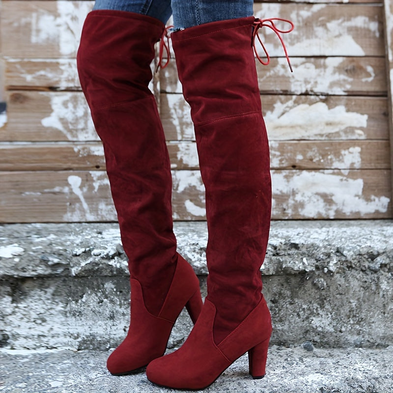 Overknee Stiefel Damen | Überkniehoher Schaft mit Slip-On