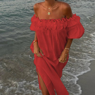 Romantisches Abendkleid mit Rüschen und schulterfreiem Design –  Sophia