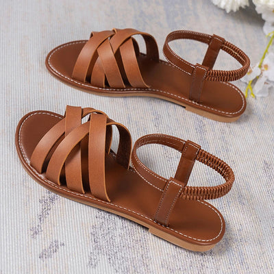 Damen Römische Sandalen Aus Echtem Leder – Elegante Slip-Ons Für Komfort Und Stil
