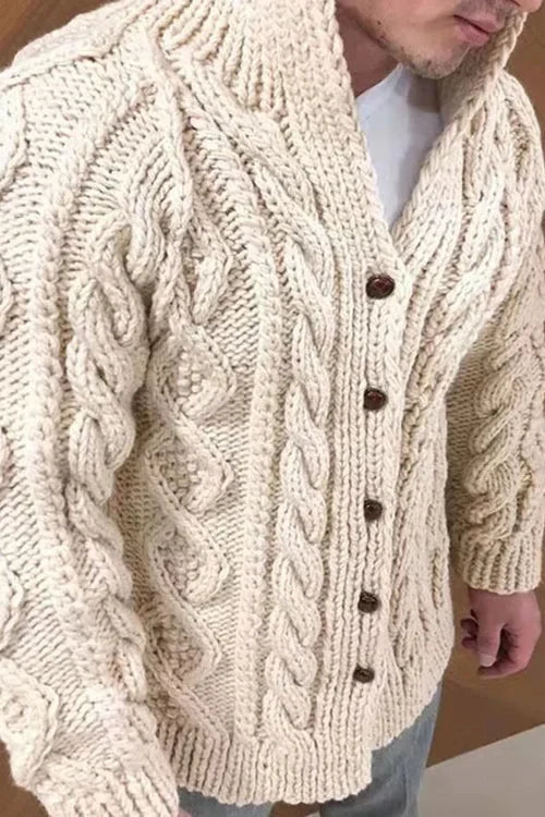 Jelle | Wildlederkragen Stilvolle Herrenstrickjacke