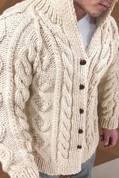 Jelle | Wildlederkragen Stilvolle Herrenstrickjacke