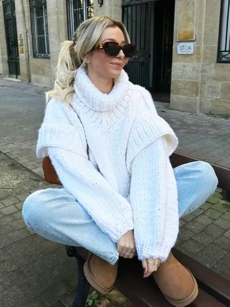 Mariella | Übergroßer gestrickter Damen-Rollkragenpullover