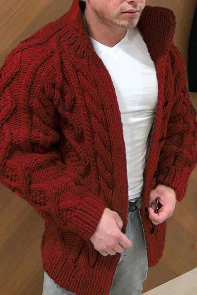 Jelle | Wildlederkragen Stilvolle Herrenstrickjacke