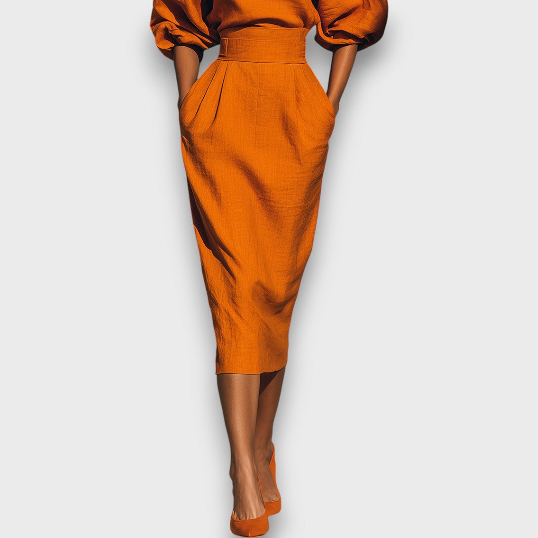 Alondra – Midi-Set aus Baumwoll-Leinen