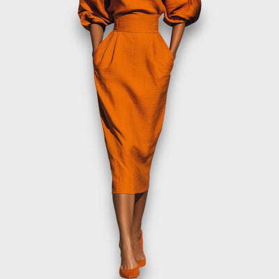 Alondra – Midi-Set aus Baumwoll-Leinen