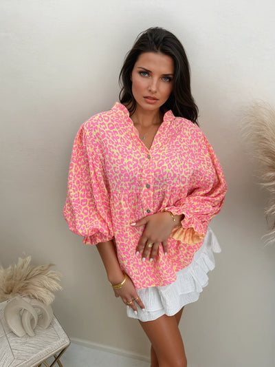 Musselin Oversize Bluse Leo