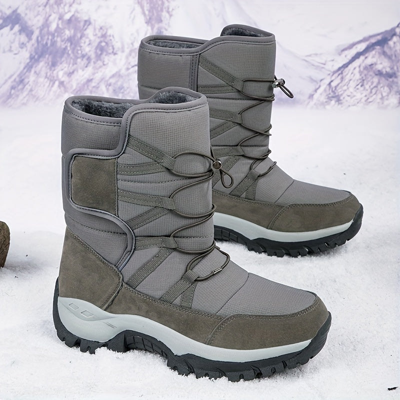 Winterschuhe Herren | High Cut Stiefel Mit Klettverschluss Und Kordelzug
