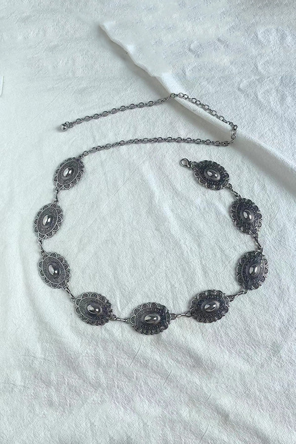 Raegan Retro Geometric Taillenkette – Verstellbare Metallkette Für Elegante Silhouetten