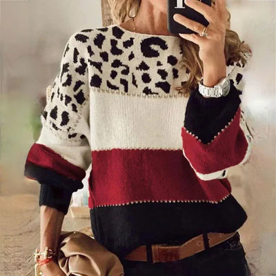 Solveig | Eleganter Damenpullover mit Leopardenmuster