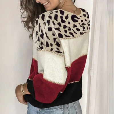 Solveig | Eleganter Damenpullover mit Leopardenmuster