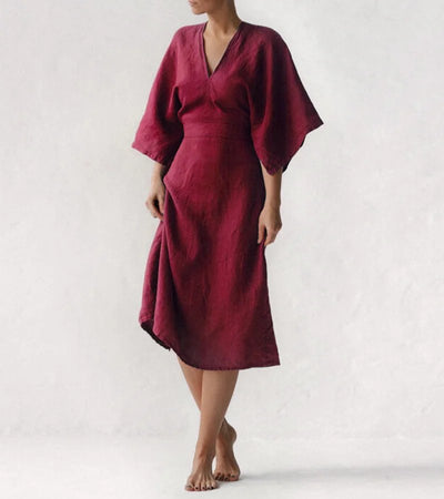 Elegantes Leinenkleid in Tintenblau – Lena