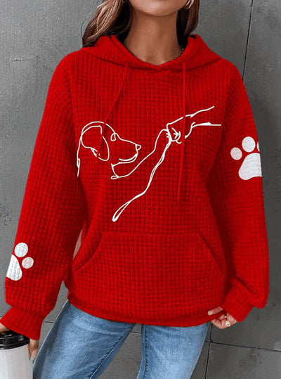 Warmer Damen-Kapunzenpulli | Mit Hunde-Drucken