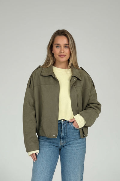 LUMIÈRE | FAUX SUÈDE BOMBERJACKE