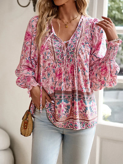 Sallie™ | Fließendes Bohemian-Top mit Blumenmuster – Für einen entspannten, blumigen Stil
