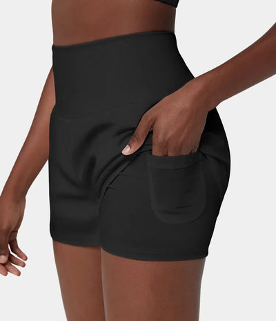 Laurel |  2-in-1-Yogashorts mit hoher Taille und Seitentaschen
