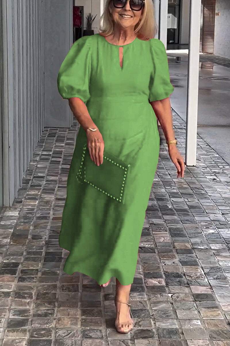 Langes Damenkleid aus robustem Leinen  | Sarah