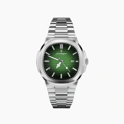 Hugo Albrecht Poedagar 41Mm Edelstahl Armbanduhr Mit Japanischem Quarzwerk & Saphirglas