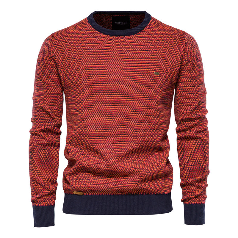 Stylischer Herrenpullover mit kontrastfarbenem Saum – Emiliano